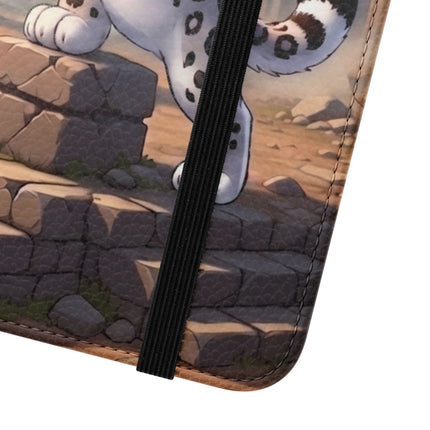 🐆🔭 The Snow Leopard Lookout Flip Case – Adventure, Curiosity & Fearless Style