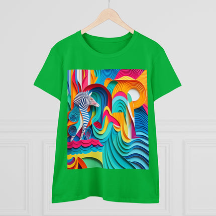 Surfing Zebra Women's Midweight Cotton Tee