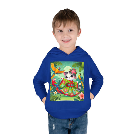Parrot Dance of the Geisha Kitten Toddler Pullover Fleece Hoodie