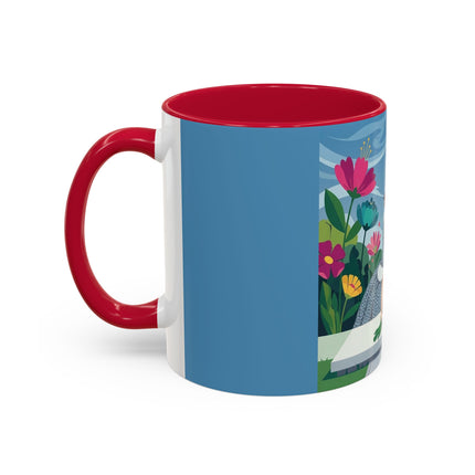 The Lady Of The Secret Garden Colorful Mugs – Art Deco Botanical Elegance