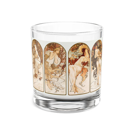 The Seasons by Alphonse Maria Mucha Rocks Glass, 10oz