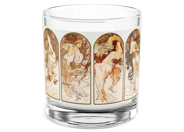 The Seasons by Alphonse Maria Mucha Rocks Glass, 10oz