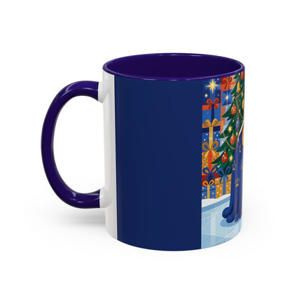 👑🎄 The Christmas Queen Of Golden Bells Colorful Mug – Art Deco Holiday Elegance