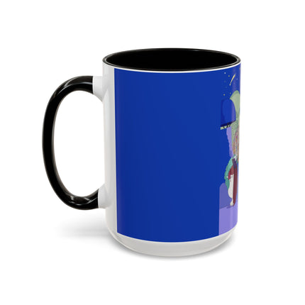Wishes Beneath the Comet Sky Colorful Mug (11oz, 15oz) – Celestial Magic, Art Deco Elegance & Dreamy Wonder