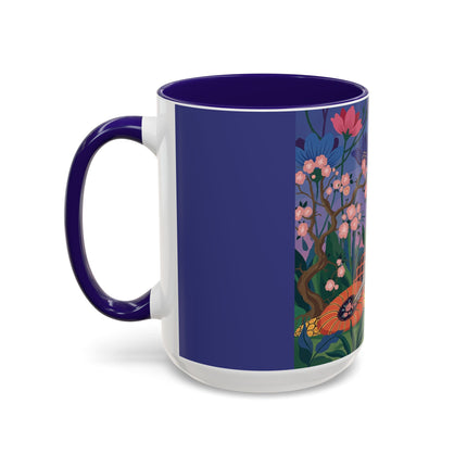 The Garden Of Quiet Reverie Colorful Mugs – Art Deco Botanical Serenity