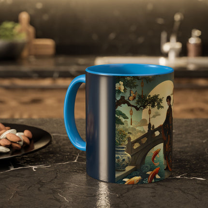 Moonlit Bridge Gentleman Colorful Mug – Imperial Serenity & Moonlit Harmony