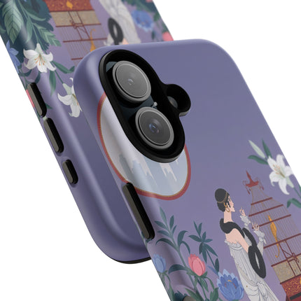 🌸🐦 The Lady Of The Garden Birdcage Phone Case – Art Deco Floral Elegance