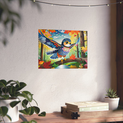 Baby Hawk Plays in Forest Fine Art Posters