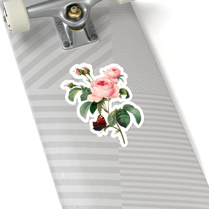 Cabbage Rose botanical illustration by Pierre-Joseph Redouté Kiss-Cut Stickers (4 Sizes)