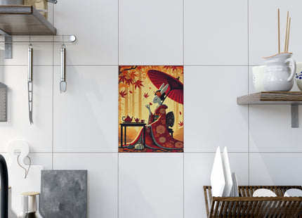 Theatrical Harvest Rabbit Ceramic Tile