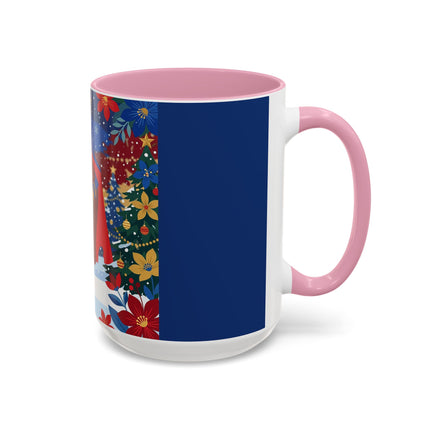 🎭❄️ The Christmas Masquerade Lady Colorful Mug – Art Deco Holiday Fantasy