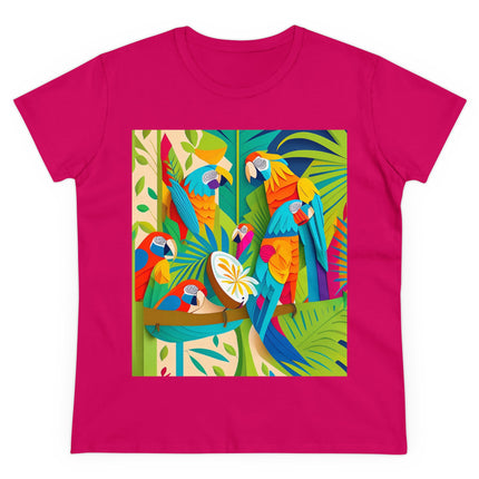 Colorful Macaws Women's Midweight Cotton Tee