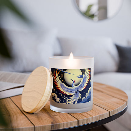 Majestic White Crane Frosted Candle