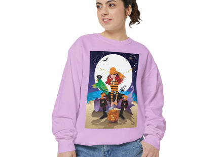 Moonlit Pirate Halloween Unisex Garment-Dyed Sweatshirt