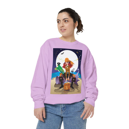 Moonlit Pirate Halloween Unisex Garment-Dyed Sweatshirt