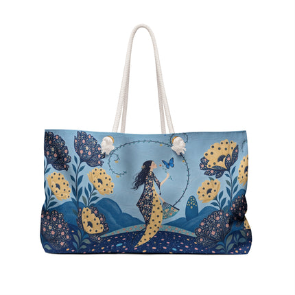 🌼🦋 The Enchanted Butterfly Garden Promenade Weekender Bag – Art Deco Floral Whimsy
