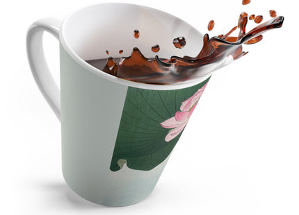 Blooming Lotus Flowers by Ohara Koson Latte Mug
