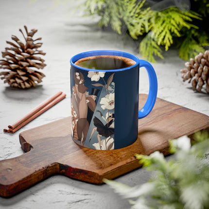🌸✨ The Midnight Magnolia Masquerade Colorful Mug – Art Deco Nocturne