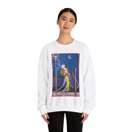 Smoke and Secrets: A Glamorous Encounter in Prohibition Era Heavy Blend™ Crewneck Sweatshirt