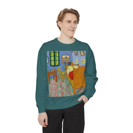 The Bedroom by Vincent van Gogh Unisex Garment-Dyed Sweatshirt
