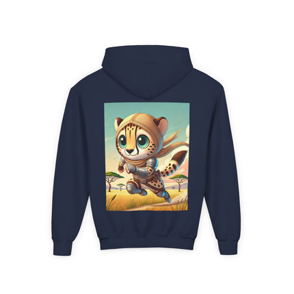 Swift Cheetah Youth Hooded Sweatshirt – Speed, Energy & Bold Adventure