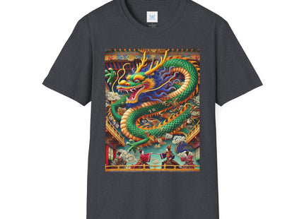 Tibetan Dragon Over Kabuki Duel Unisex Softstyle T-Shirt