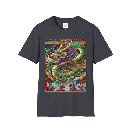 Tibetan Dragon Over Kabuki Duel Softstyle T-Shirt