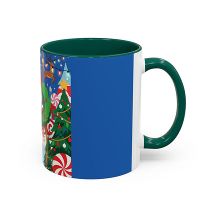 🦌🍬 The Lady Of The Peppermint Christmas Garden Colorful Mug – Colorful Art Deco Holiday Fantasy