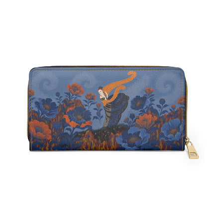 🌺🧡 The Midnight Ember Garden Wallet – Art Deco Floral Fantasy