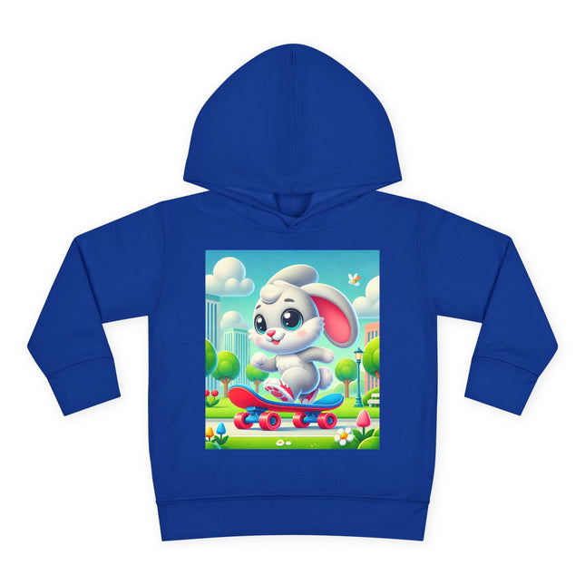 Skateboard Bunny Adventure Toddler Pullover Fleece Hoodie
