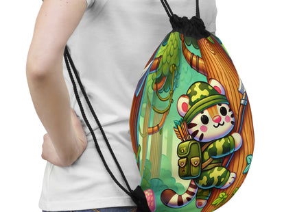 Stealthy Stripes Drawstring Bag