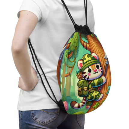 Stealthy Stripes Drawstring Bag