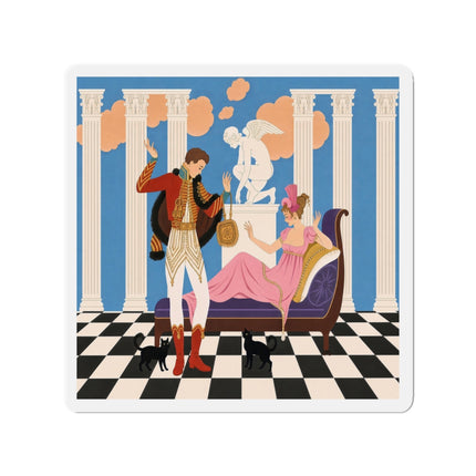 🐈🏛️ The Grand Salon Courtship Die-Cut Magnets – Art Deco Neoclassical Romance