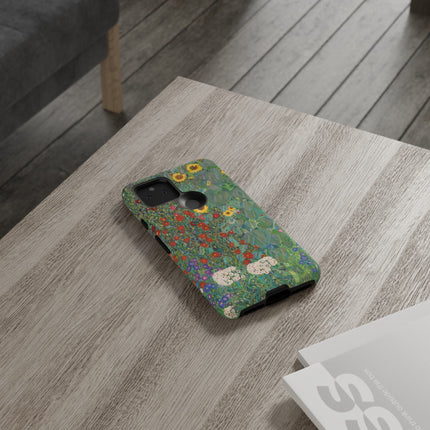Farm Garden with Sunflowers by Gustav Klimt Phone Cases