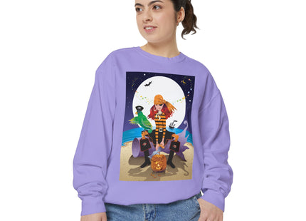 Moonlit Pirate Halloween Unisex Garment-Dyed Sweatshirt