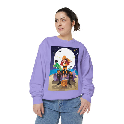 Moonlit Pirate Halloween Unisex Garment-Dyed Sweatshirt