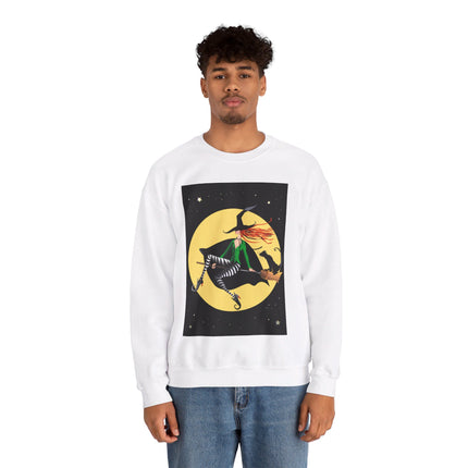 A Witch’s Moonlit Flight Unisex Heavy Blend™ Crewneck Sweatshirt