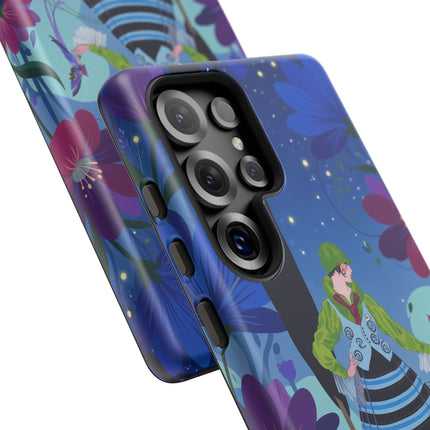 🌸🐦 The Lady Of The Midnight Bird Garden Phone Case – Art Deco Floral Fantasy