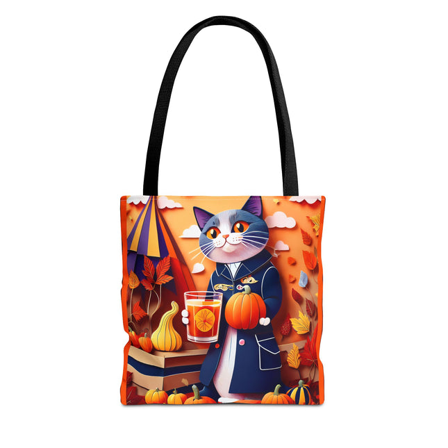 British Shorthair at an Autumn Market Tote Bag (AOP)