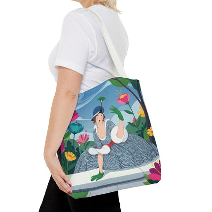 🌺🦚 The Lady Of The Peacock Garden Tote Bag – Art Deco Floral Fashion