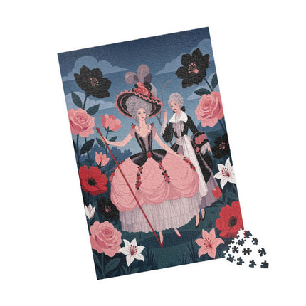 🌹🎭 The Rose Masquerade Promenade Puzzle – Art Deco Floral Elegance