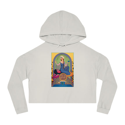 December & Tanzanite (from the Gem Series) by Sofia Chiostri Women’s Cropped Hooded Sweatshirt