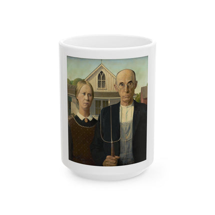 American Gothic by Grant Wood Ceramic Mug (11oz, 15oz)