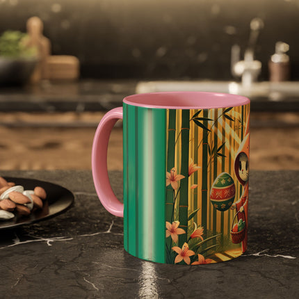 Geisha Kitten’s Easter Stroll Colorful Mugs (11oz, 15oz)