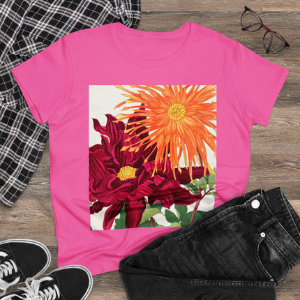 Dahlia Flower by Tanigami Kônan Women's Midweight Cotton Tee
