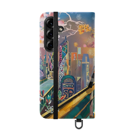 🤖🌆 Cyber Punk Robot Models Flip Case – Futuristic Fashion & Neon Elegance