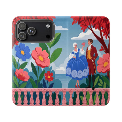 🌺🎭 The Grand Garden Courtship Flip Case – Art Deco Floral Romance