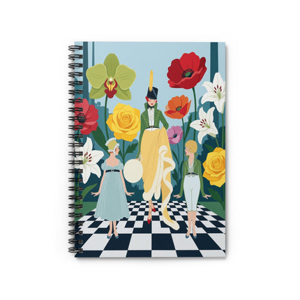 🌺🎩 The Ladies Of The Grand Flower Promenade Spiral Notebook – Art Deco Fashion Illustration