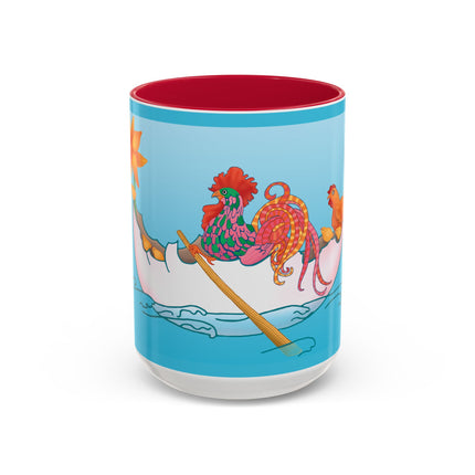 A Rooster's Seafaring Adventure Colorful Mugs, 11oz