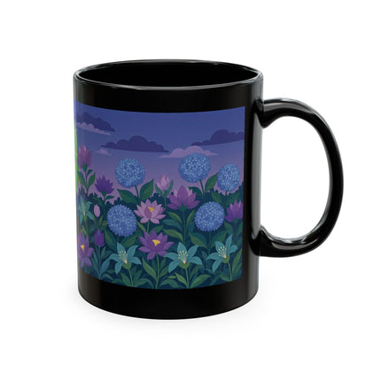 🧶☂️ The Lady Of The Garden Knitting Circle Ceramic Mug – Art Deco Floral Whimsy